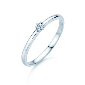 Engagement ring Melody in 14K white gold with diamond 0.05ct H/SI