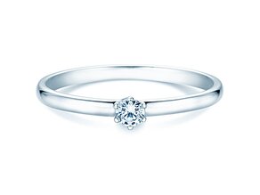 Engagement ring Melody in silver 925/- with diamond 0.10ct G/SI