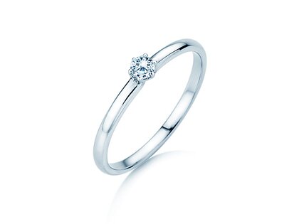 Engagement ring Melody in silver 925/- with diamond 0.10ct G/SI