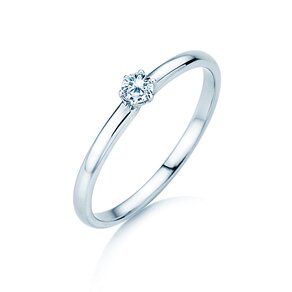Engagement ring Melody in silver 925/- with diamond 0.10ct G/SI