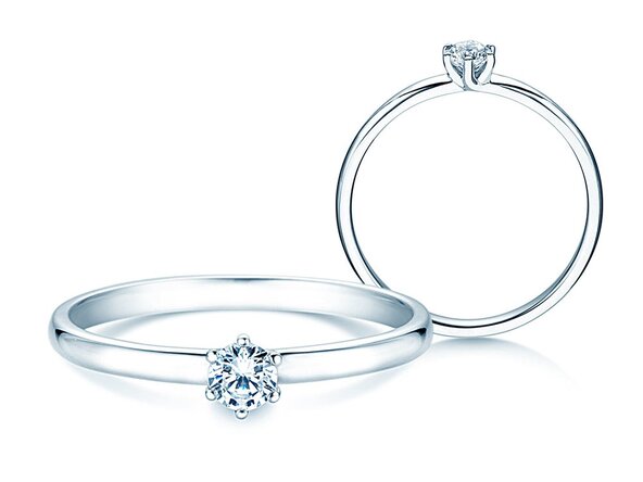 Engagement ring Melody in 14K white gold with diamond 0.20ct G/SI