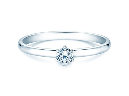 Engagement ring Melody in 14K white gold with diamond 0.20ct G/SI