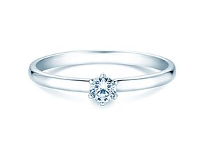 Engagement ring Melody in 14K white gold with diamond 0.20ct G/SI
