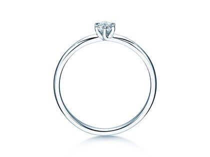 Engagement ring Melody in 14K white gold with diamond 0.20ct G/SI
