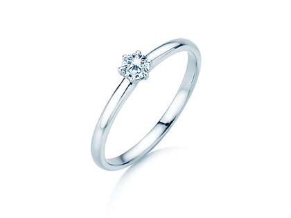 Engagement ring Melody in 14K white gold with diamond 0.20ct G/SI