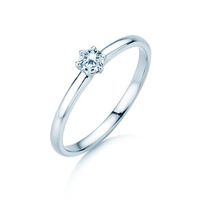 Engagement ring Melody in 14K white gold with diamond 0.20ct G/SI