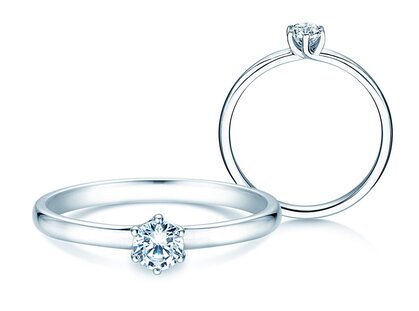 Engagement ring Melody in platinum 950/- with diamond 0.25ct H/SI