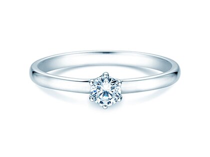 Engagement ring Melody in 9K white gold with diamond 0.25ct H/SI