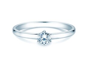 Engagement ring Melody in 9K white gold with diamond 0.25ct H/SI