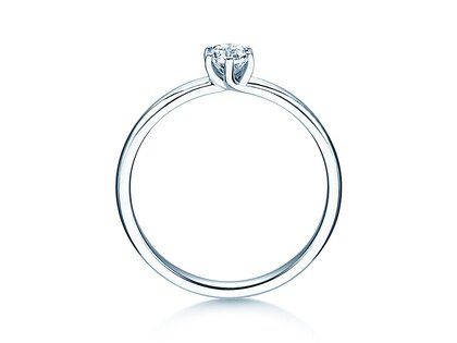 Engagement ring Melody in 9K white gold with diamond 0.25ct H/SI