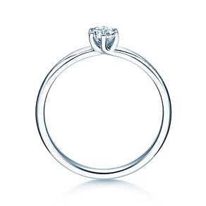 Engagement ring Melody in 9K white gold with diamond 0.25ct H/SI