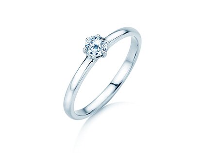 Engagement ring Melody in 9K white gold with diamond 0.25ct H/SI