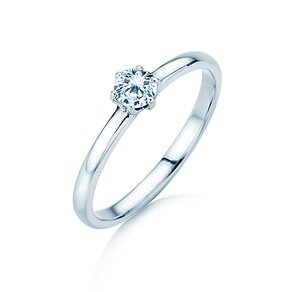 Engagement ring Melody in 9K white gold with diamond 0.25ct H/SI