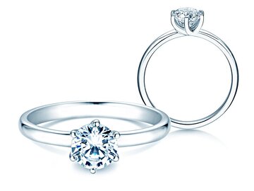 Engagement ring Melody in 9K white gold with diamond 1.00ct H/SI