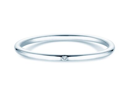Engagement ring Promise Petite in 9K white gold with diamond 0.005ct G/SI