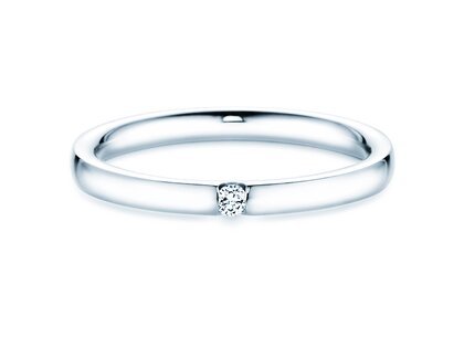 Engagement ring Destiny in 14K white gold with diamond 0.03ct H/SI