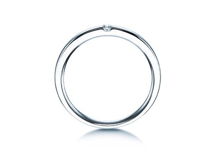 Engagement ring Destiny in 14K white gold with diamond 0.03ct H/SI