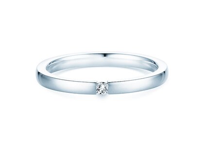 Engagement ring Infinity in 14K white gold with diamond 0.03ct H/SI