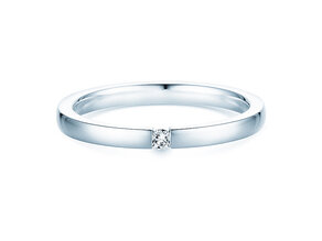 Engagement ring Infinity in 14K white gold with diamond 0.03ct H/SI