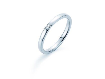 Engagement ring Infinity in 14K white gold with diamond 0.03ct H/SI