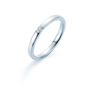 Engagement ring Infinity in 14K white gold with diamond 0.03ct H/SI