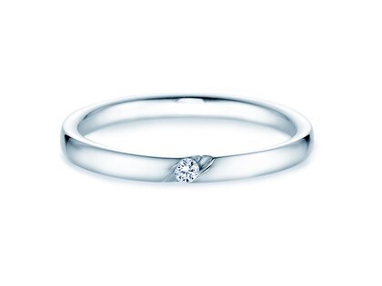 Verlobungsring Italic in Silber 925/- mit Diamant 0,03ct G/IF