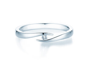 Engagement ring Twist in silver 925/- with diamond 0.03ct G/VS
