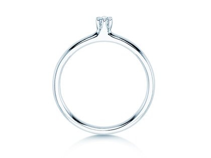 Engagement ring Classic 6 in 14K white gold with diamond 0.05ct H/SI
