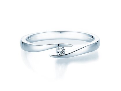 Engagement ring Twist in silver 925/- with diamond 0.05ct H/SI