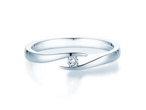 Engagement ring Twist in silver 925/- with diamond 0.05ct H/SI