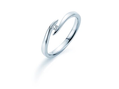 Engagement ring Twist in silver 925/- with diamond 0.05ct H/SI