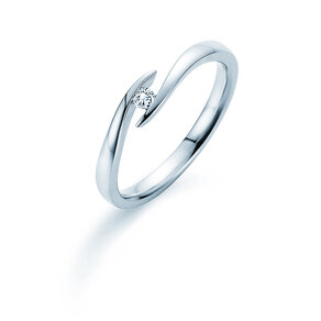 Engagement ring Twist in silver 925/- with diamond 0.05ct H/SI