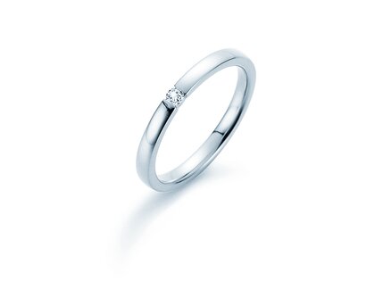 Engagement ring Infinity in silver 925/- with diamond 0.07ct H/SI