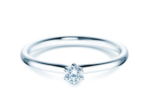 Engagement ring Classic 6 in 18K white gold with diamond 0.10ct H/SI
