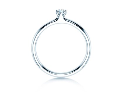 Engagement ring Classic 6 in 18K white gold with diamond 0.10ct H/SI