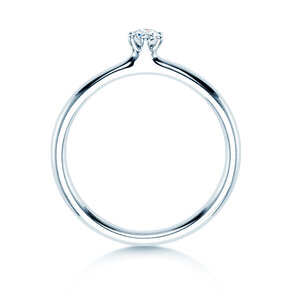Engagement ring Classic 6 in 18K white gold with diamond 0.10ct H/SI