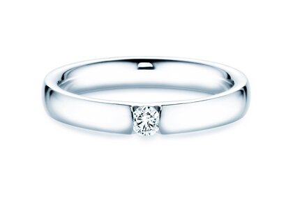Engagement ring Destiny in silver 925/- with diamond 0.10ct H/SI