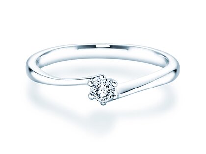 Engagement ring Devotion in 18K white gold with diamond 0.10ct H/SI