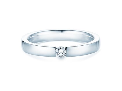 Engagement ring Infinity in 14K white gold with diamond 0.10ct G/SI
