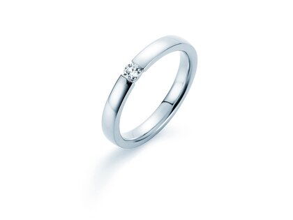 Engagement ring Infinity in 14K white gold with diamond 0.10ct G/SI
