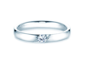 Verlobungsring Italic in 14K Weißgold mit Diamant 0,10ct G/SI