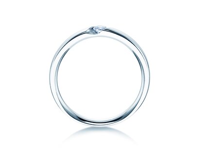 Verlobungsring Italic in 14K Weißgold mit Diamant 0,10ct G/SI