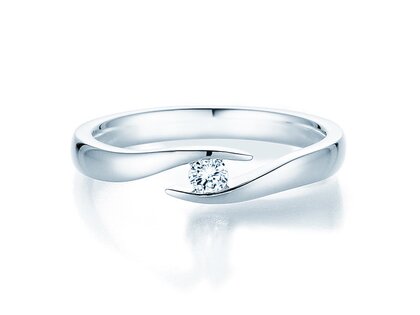 Engagement ring Twist in silver 925/- with diamond 0.10ct G/VS