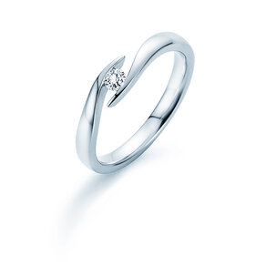 Engagement ring Twist in silver 925/- with diamond 0.10ct G/VS