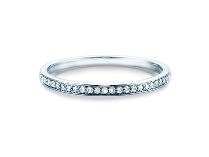 Engagement ring Alliance-/Eternityring in 18K white gold with diamonds 0.125ct G/SI