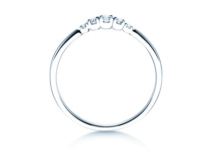 Engagement ring 5 Diamonds in 14K white gold with diamonds 0.15ct G/SI