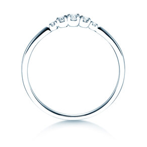 Engagement ring 5 Diamonds in 14K white gold with diamonds 0.15ct G/SI