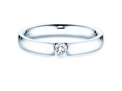 Engagement ring Destiny in 14K white gold with diamond 0.15ct H/SI