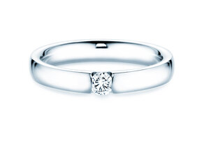 Engagement ring Destiny in 14K white gold with diamond 0.15ct H/SI