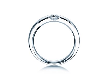 Engagement ring Destiny in 14K white gold with diamond 0.15ct H/SI